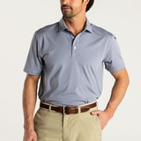 The Duck Head Men's Long Drive Performance Polo in Faded Peri Heather