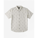 Billabong Men's All Day Jacquard Short Sleeve Woven Shirt Cropped in  Chino colorway