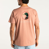 The Duck Head Men's Short Sleeve Logo Tee in the Rosewood Colorway