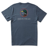 The Duck Head Men's Short Sleeve Logo Tee in Heather Navy