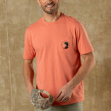 The Duck Head Men's Short Sleeve Logo Tee in Coral Heather