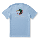 The Duck Head Men's Short Sleeve Logo Tee in Serenity Blue Heather