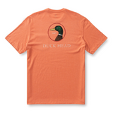 The Duck Head Men's Short Sleeve Logo Tee in Coral Heather