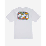 Billabong boys' Crayon Wave Short Sleeve T-Shirt  in White colorway