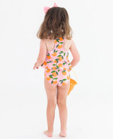 Ruffle Butts Toddler Girls' Orange You Sweetest Reversible Swim Set