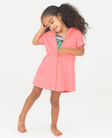 Ruffle Butts Toddler Girls' Terry Full Zip Cover Up in bubblegum pink colorway