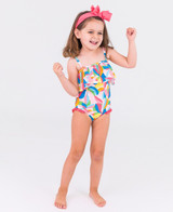 Ruffle Butts Toddler Girls' Tropical Adventure Ruffle One Piece Swimsuit