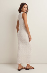 Z Supply Women's Mallorca Crochet Midi Dress in white colorway