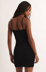 Z Supply Women's Azure Crinkle Stretch Mini Dress in black colorway