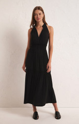 Z Supply Women's Rhea Midi Dress in black colorway