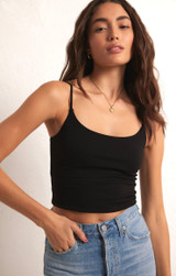 Z Supply Women's Maderia So Smooth Cami Tank Top in black colorway