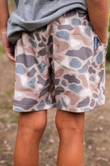 Burlebo Boys' Athletic Performance Shorts in Pintail Camo