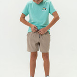 The Burlebo Boys' Athletic Performance Shorts in Khaki