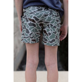 The Burlebo Boys' Everyday Performance Shorts in Retro Duck Camo with Grey Pockets The Burlebo Boys' Everyday Performance Shorts in Retro Duck Camo with Grey Pockets