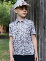 The Burlebo Boys' Performance Polo in Classic Deer Camo