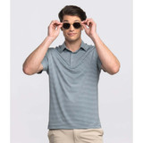The Southern Shirt Men's Largo Stripe Polo in Tonal Teal colorway