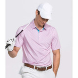 The Southern Shirt Men's Par Fore Printed Polo in Drive it Home colorway