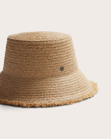 Hemlock Lenny Straw Bucket Hat in natural colorway back view