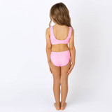 Shade Critters Girls' Crinkle Texture Bikini pink back view
