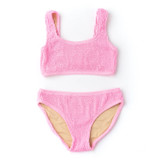 Shade Critters Girls' Crinkle Texture Bikini pink full set