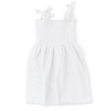 Shade Critters Girls' Terry Smocked Dress Cover Up in white colorway