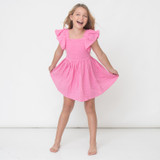 Shade Critters Girls' Smocked Gauze Dress Cover Up Pink lifestyle view