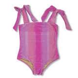 Shade Critters Toddler Girls' Shimmer Bunny Tie One Piece Swimsuit in pink ombre colorway