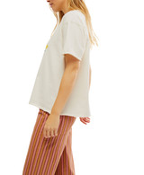 Free People Women's Sunshine Smiles Tee in ivory combo colorway