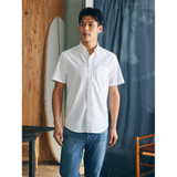 The Faherty Men's Supima Oxford Short Sleeve Shirt in White