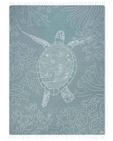 Sand Cloud Sea Turtle 57" x 70" Beach Towel in deep ocean colorway