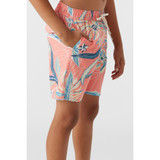 The O'Neill Boys' Hermosa Crew 16" Volley Boardshorts in Coral colorway