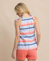 Southern Tide Women's Kaylen Set Sail Stripe Tank Top in conch shell colorway