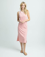 Southern Tide Women's Sun Farer Stripe Midi biologique Dress in conch shell colorway