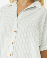 Rip Curl Women's Follow The Sun Shirt tie Dress in blue/white colorway