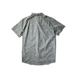 The Vissla Men's Gardena Eco Short Sleeve Button up Shirt in the Dark Naval Colorway