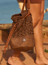 Roxy Sunset Music Bucket Bag in Root Beer colorway