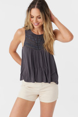 O'Neill Women's Tokeena Knit Tank Top in Charcoal colorway