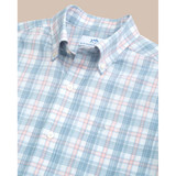 Southern Tide Men's Intercoastal West End Plaid Long Sleeve Sport Shirt in Subdued Blue colorway