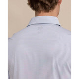 Southern Tide Men's brrr°-eeze Baytop Stripe Performance Polo in Platinum Grey colorway