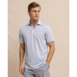 Southern Tide Men's brrr°-eeze Baytop Stripe Performance Polo in Platinum Grey colorway