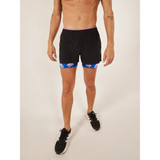 The Chubbies Men's 4 inch Ultimate Training Shorts in Black with Blue Cassette Liner