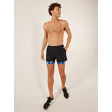 The Chubbies Men's 4 inch Ultimate Training Shorts in Black with Blue Cassette Liner