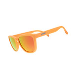 Goodr Spring Got Me Sprung! Wonder Sunglasses in pastel orange/ Rose mirror colorway