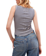 Free People Women's Hummingbird Stripe Tank Top in indigo colorway