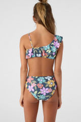 O'Neill Girls' Layla Floral Ruffle Swimsuit Set in slate colorway