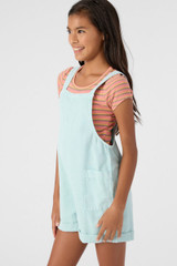 O'Neill Girls' Starlette Overalls in skylight colorway