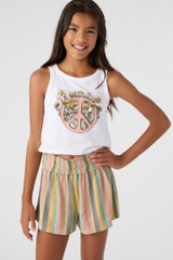 O'Neill Girls' Gabi Stripe Shorts in multi colorway