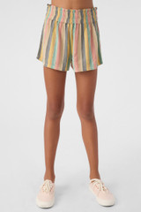 O'Neill Girls' Gabi Stripe Shorts in multi colorway