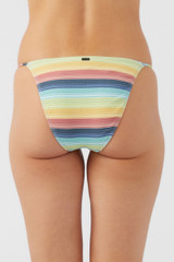 O'Neill Women's Beachbound Stripe Redondo Bikini Bottoms in multi colorway
