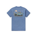 The Southern Marsh Men's Autun De Sol FieldTec Pocket Tee in Heather Oxford Blue